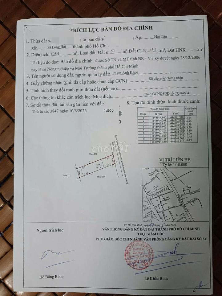BÁN ĐẤT LONG HẢI – CÁCH BIỂN CHỈ 1KM – QUY HOẠCH ĐƯỜNG LỚN MỞ MẶT TIỀN