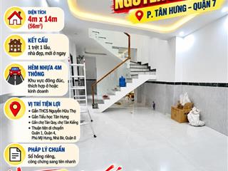🔥🏡 NHÀ GẦN TRƯỜNG THCS NGUYỄN HỮU THỌ, TÂN HƯNG – 56M², HẺM NHỰA 4M THÔNG – GIÁ 3,75 TỶ 🔥