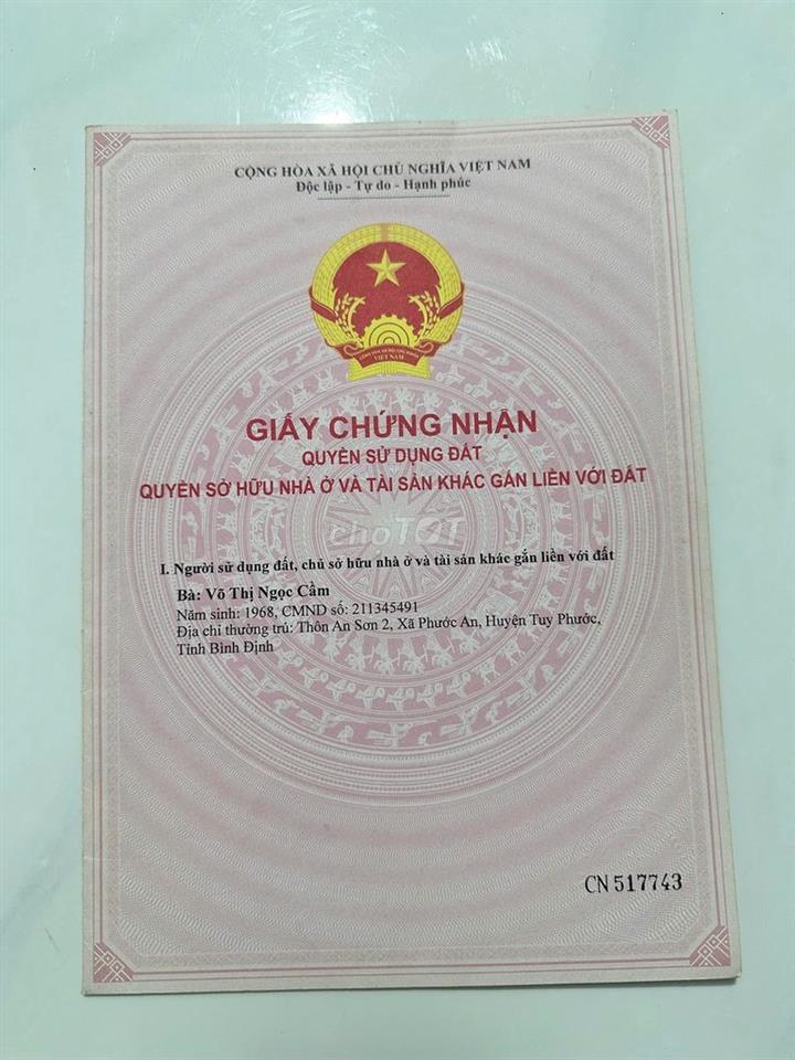 Cần bán đất chỉnh chủ đã có sổ đầy đủ