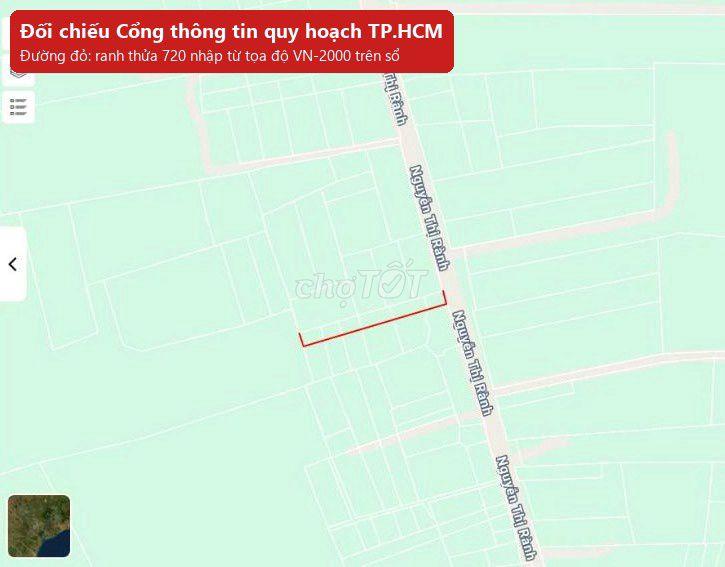 Bán đất mặt tiền Nguyễn Thị Rành 10x107m, có 92m² thổ cư, sổ riêng