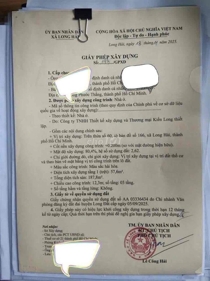 Bán Đất Mặt Tiền Ven Biển Long Hải TL44A, Ngang 7m, Sổ Hồng, Tặng GPXD