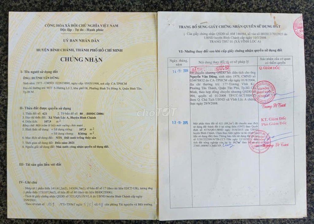 Bán đất thổ cư, hẻm thông bê tông 6m Lê Thị Ngay