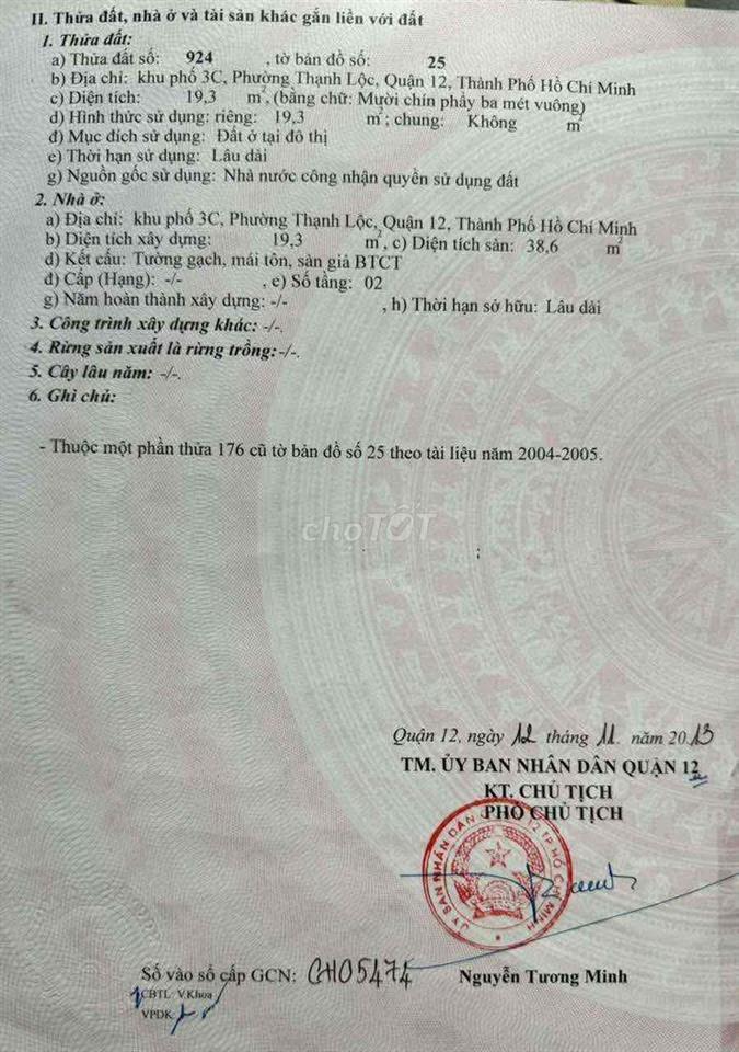 bán nhà 1trệt 1 lầu