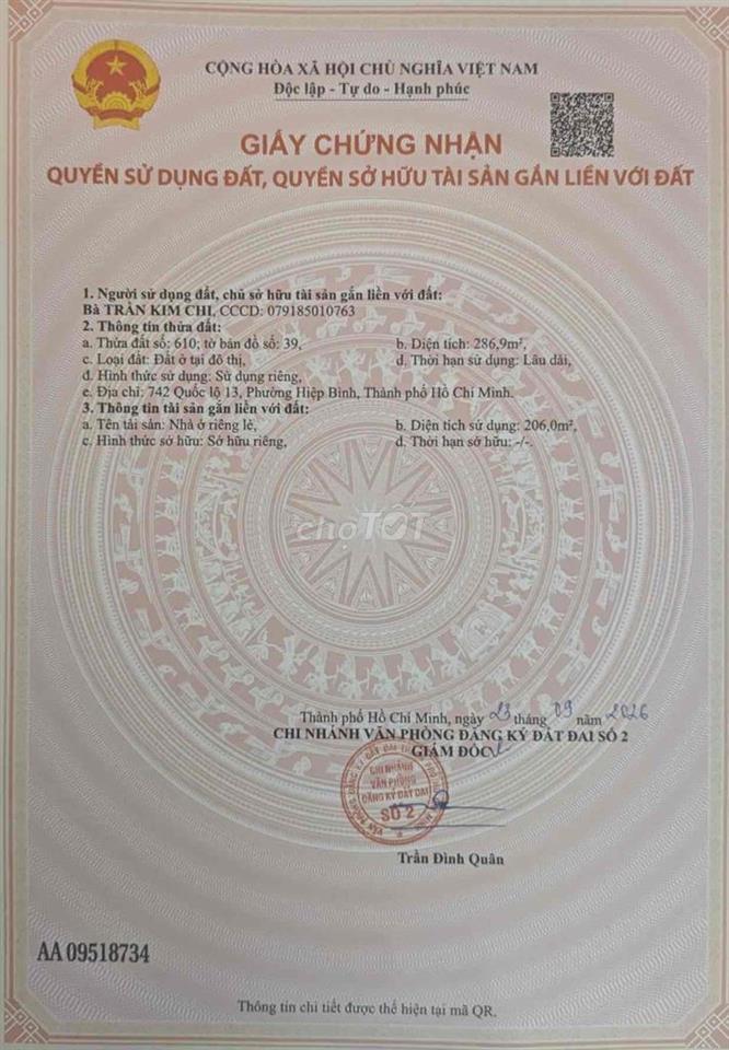Bán nhà đất mặt tiền quốc lộ 13