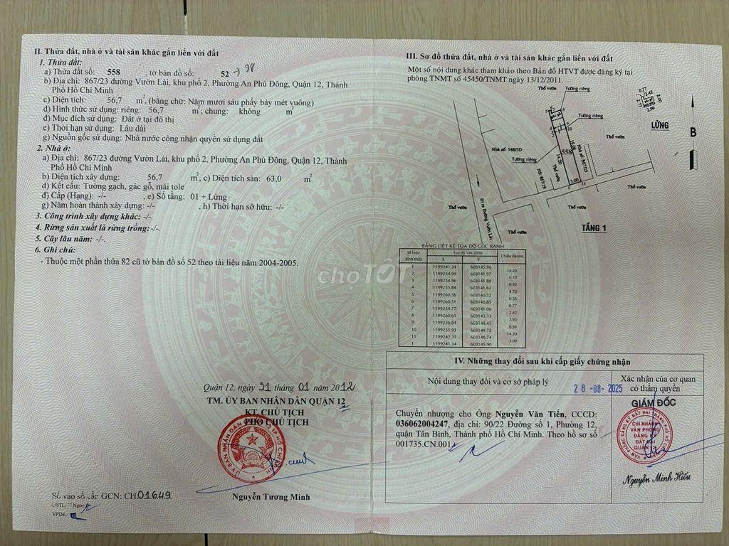 Chính chủ bán nhà vườn lài gần chân cầu an phú đông 