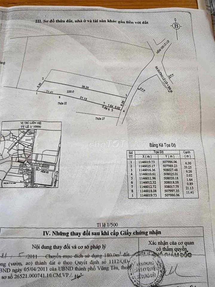 Cần  BÁN ĐẤT 220m2 NGANG 6,3m đường Ô Tô 7 Chỗ