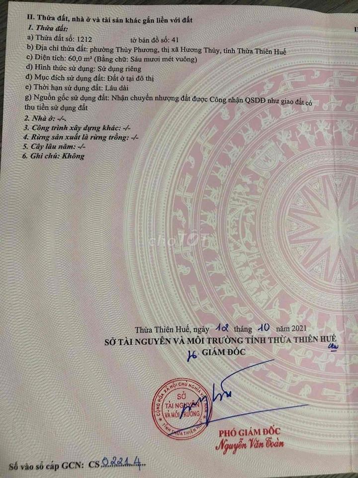 bán đất hồ biểu chánh thuỷ phương cũ