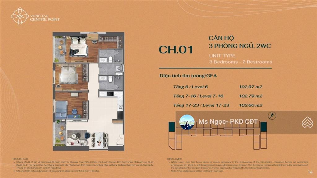 Bán căn hộ centre point 3pn góc đông nam, 103m2, nhận nhà vào ở ngay được