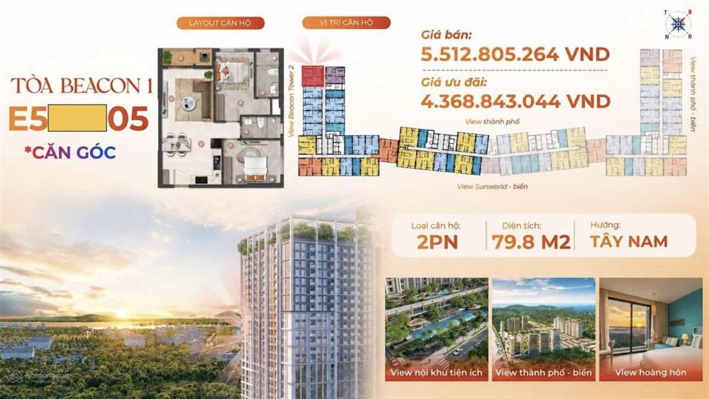 Giá gốc cdt, tòa e5, 80m2, 2pn góc2wc, giá thấp hơn so với căn cùng view, cùng tầng lên đến 500tr