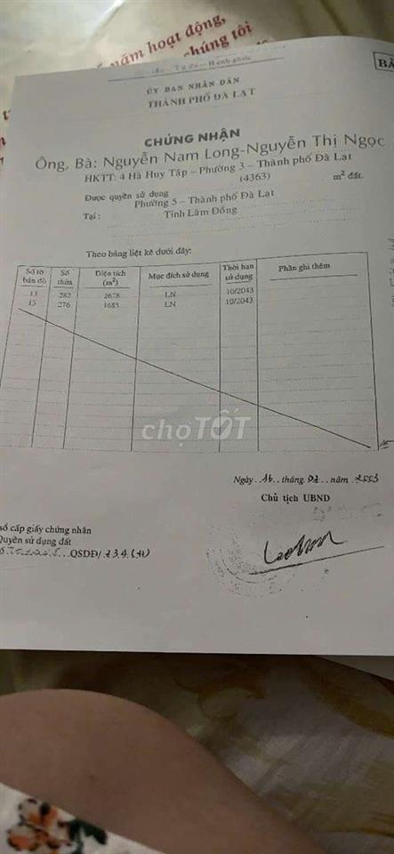 BÁN NHÀ ĐƯỜNG NGUYỄN ĐÌNH QUÂN P5 (Cam Ly) TP ĐÀ LẠT 