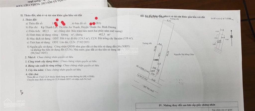 Bán 482.5m2 đất mặt tiền đt 745 (cmt8) cạnh phường an thạnh, vui lòng  0964 859 *** trân trọng