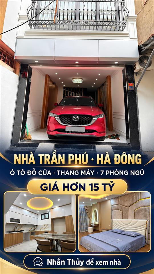 Bán nhà phân lô trần phú hà đông 51m2 5 tầng thang máy  ô tô đỗ cửa  7pn dòng tiền