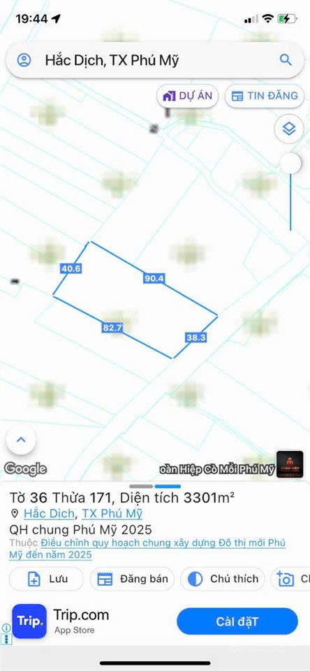 Bán đất 3.300m2 tại hắc dịch, phú mỹ, bà rịa vũng tàu, giá ưu đãi 7,8 tỷ vnd