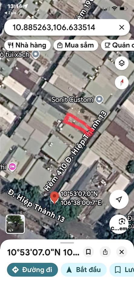 Bán đất chính chủ 5x13.5m, công nhận hết, 40m ra đường ht13, giá 3.7 tỷ có tl