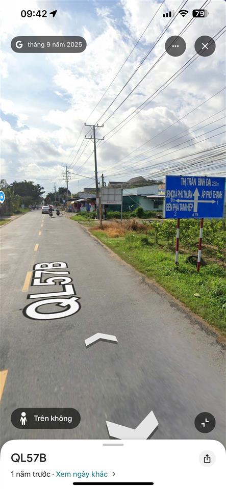 Bán nhà đất 1505m2 mặt tiền ql57b kcn phú thuận, bình đại, bến tre
