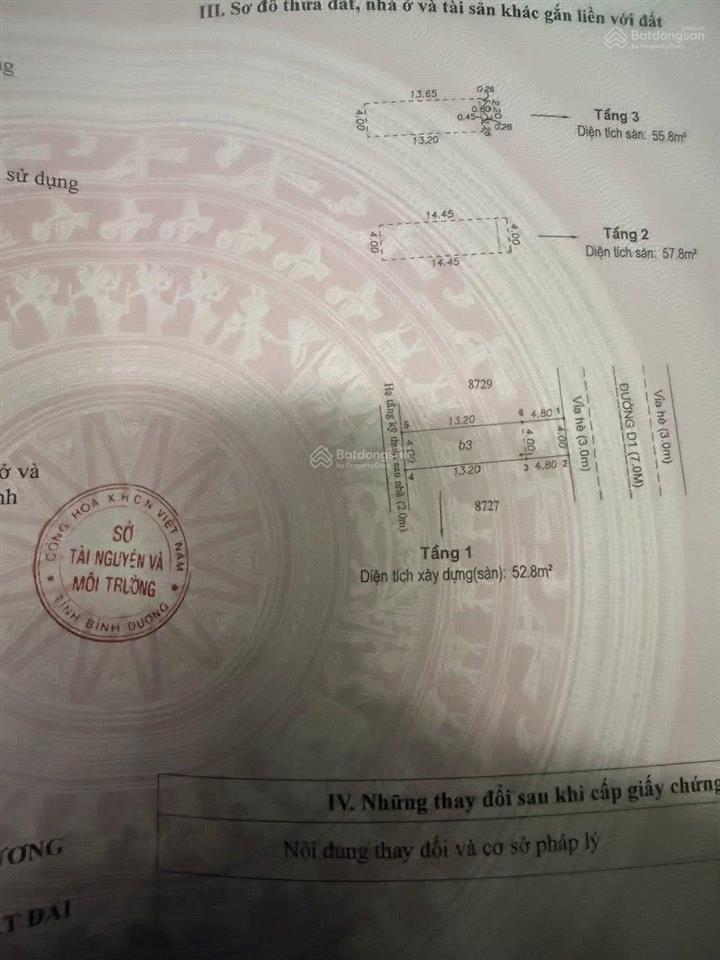 Nhà sổ hoàn công phường đông hoà  tp dĩ an kdc hoàng hùng