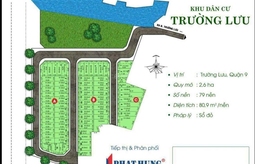 Bán lô đất 80m2 trục đường 14m khu dân cư trường lưu