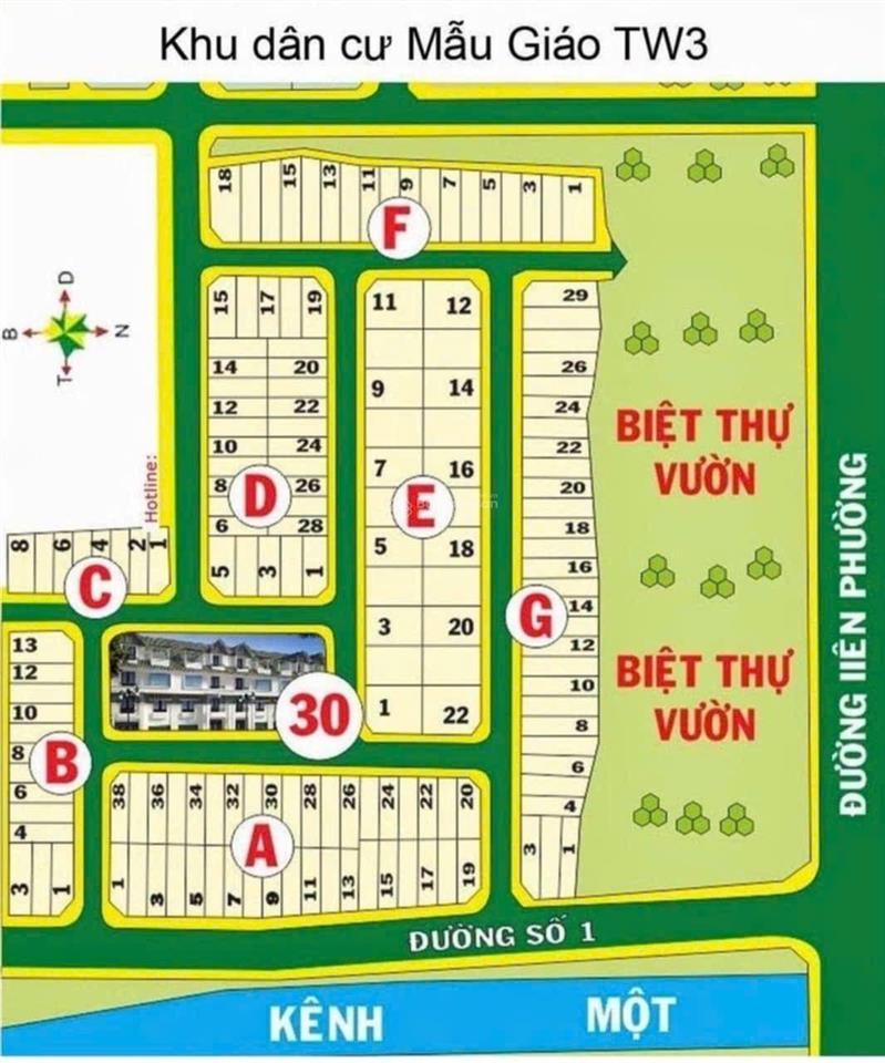 Bán lô đất 135m2 khu liên phường, giá 59 triệu/m2