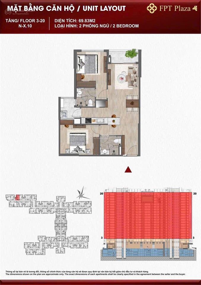 Bán căn 2 ngủ fpt plaza 4 giá gốc cđt, view đường hoàng minh thắng, nhìn công viên đẹp