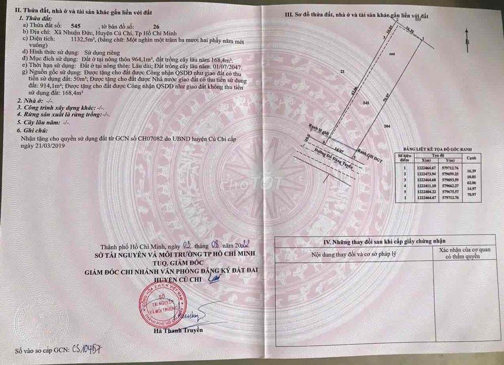 đất hiếm tại nhuận đức củ chi