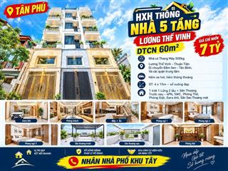 NHÀ GẦN ĐẦM SEN – HXH THÔNG - NHÀ 5 TẦNG -4PN- CÓ THAMG MÁY - NHĨN 7 T