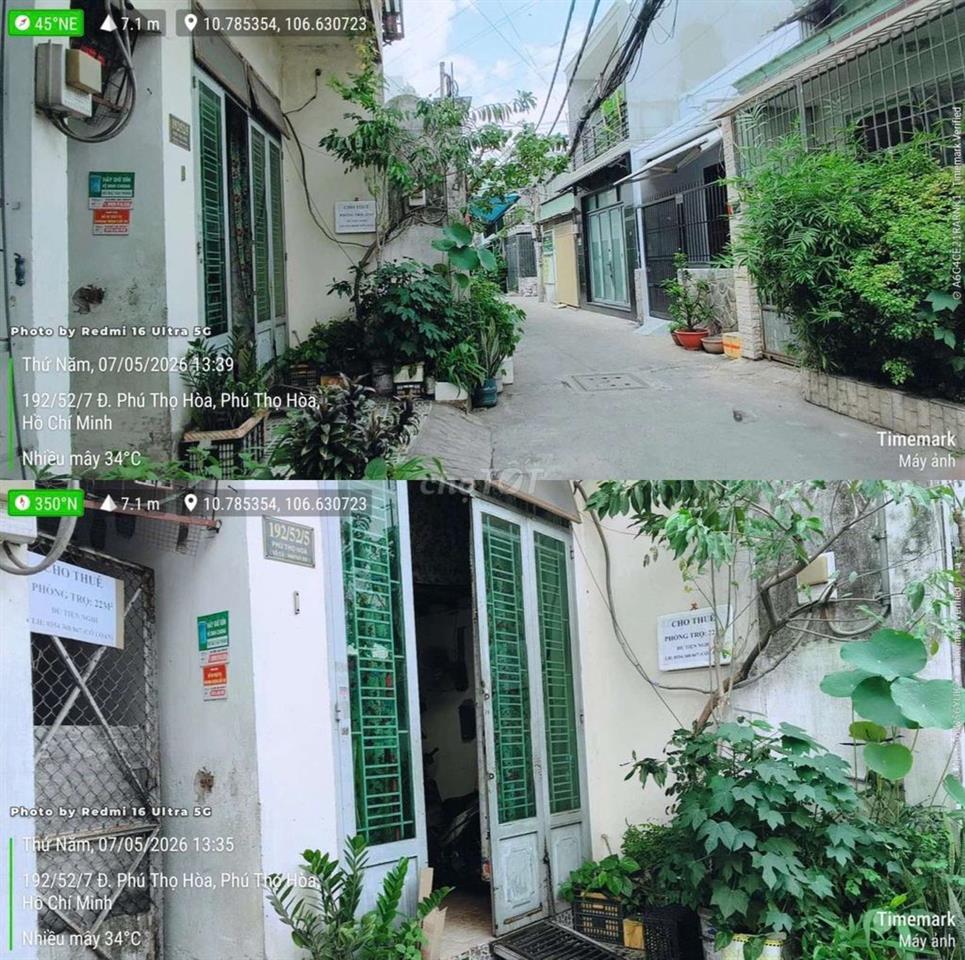 phòng trọ lối đi riêng, giờ giấc tự do