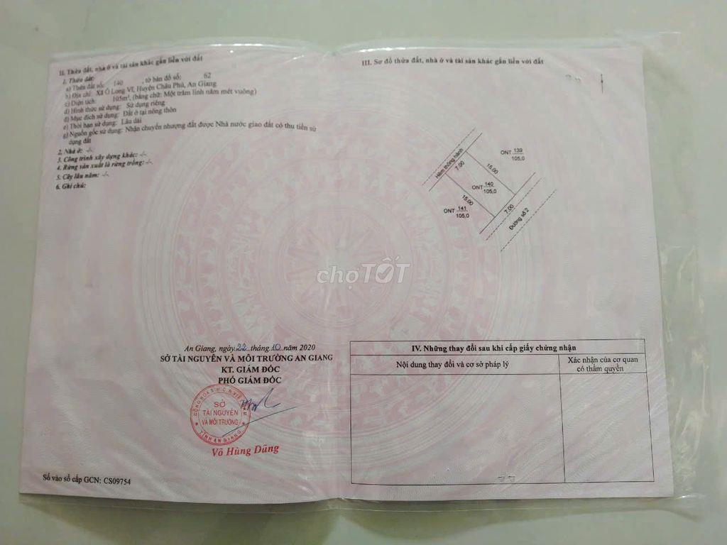 Bán nhà riêng 210m2 MT 14m tại Châu Phú dọn vào ở ngay