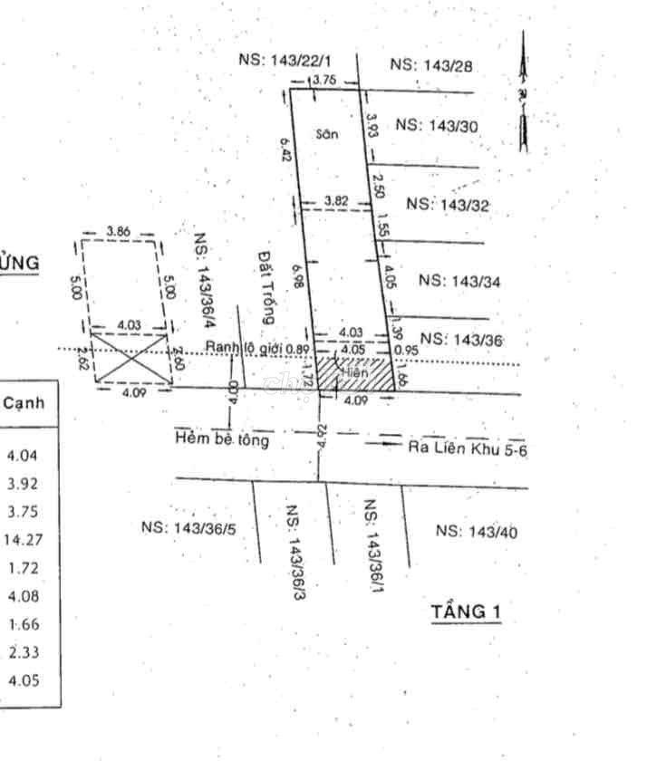 nhà cấp 4 hẻm chợ liên khu 5-6