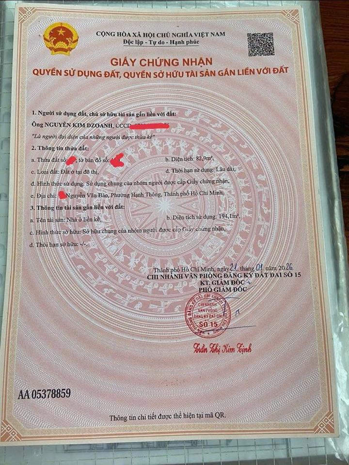 Nhà mặt tiền đường Nguyễn Văn Bảo 