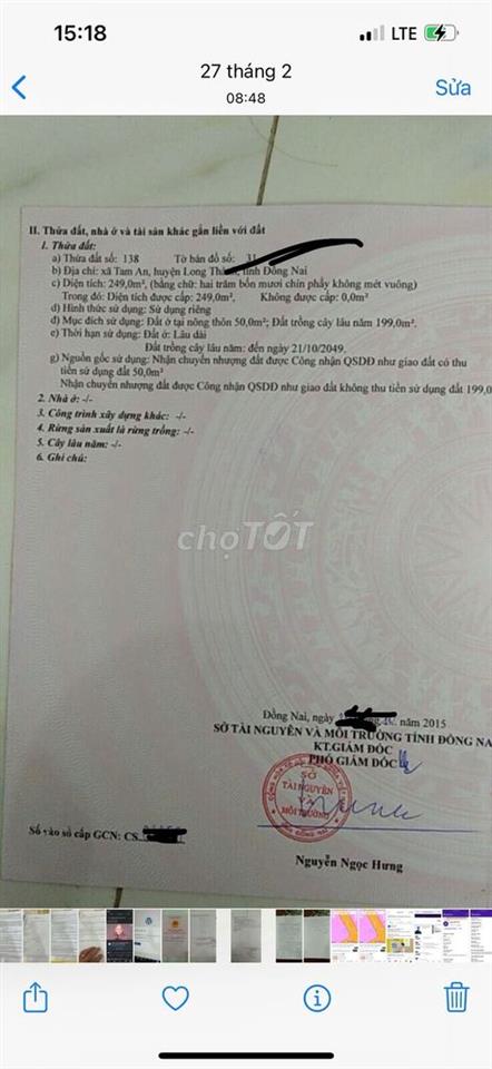 CHÍNH CHỦ CẦN BÁN GẤP LÔ ĐẤT TIỀM NĂNG SÁT TRUNG TÂM LONG THÀNH