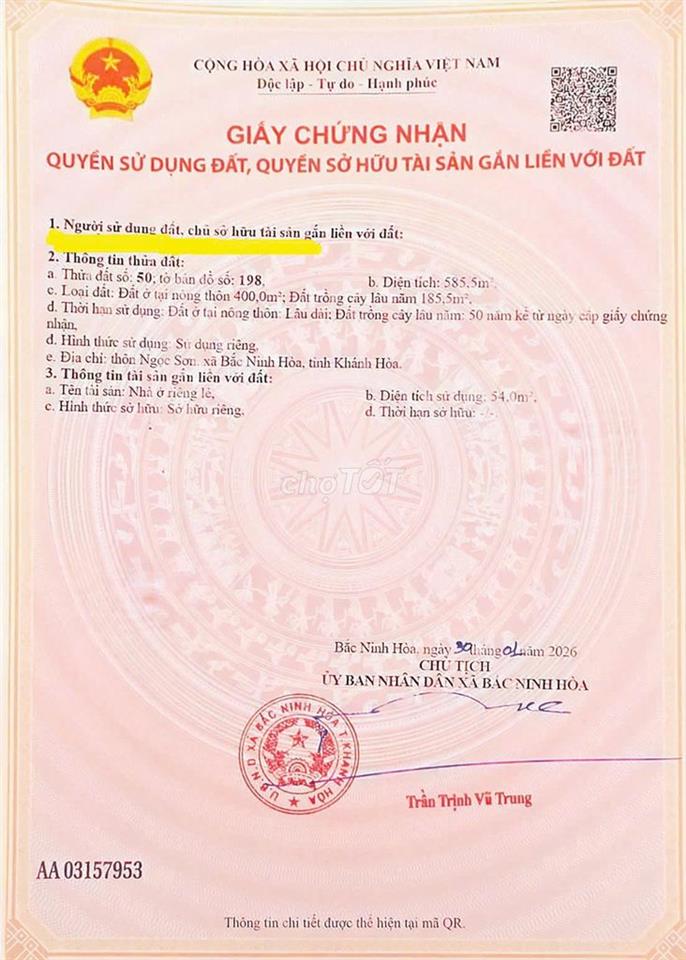 Nhà Mặt Tiền Tỉnh Lộ 7 - Bắc Ninh Hòa - Khánh Hòa