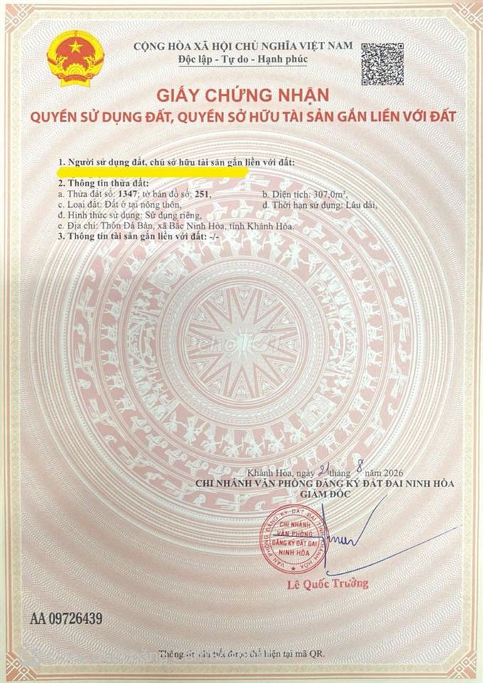 10 Mét Mặt Tiền Tỉnh Lộ 7 - Bắc Ninh Hòa, Giáp Suối Đẹp - Giá Rẻ
