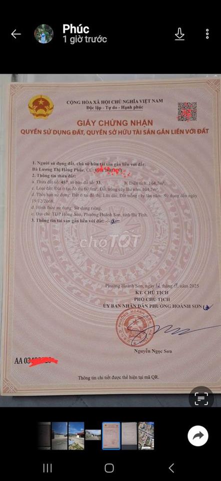 cần bán đất thổ cư cách khu công nghiệp 700m
