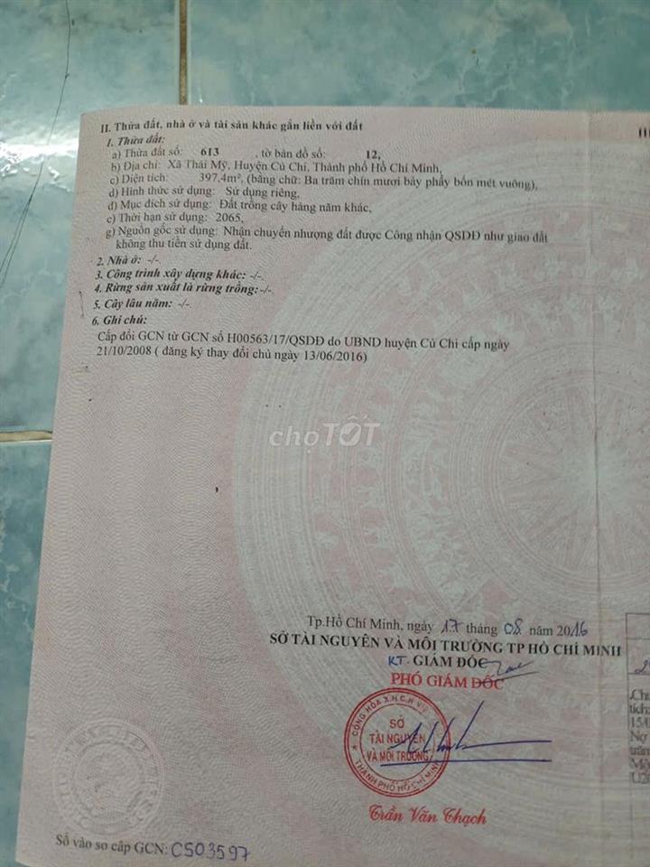 Chính chủ bán đất Thái Mỹ, Củ Chi