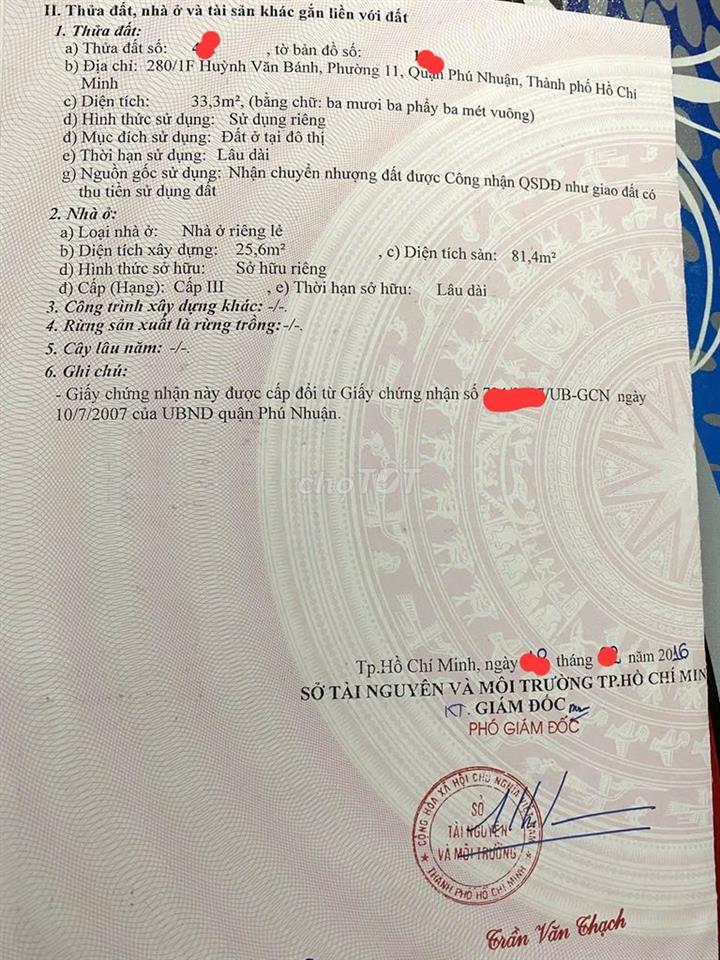 Bán Nhà Hẻm 280/1 Huỳnh Văn Bánh 