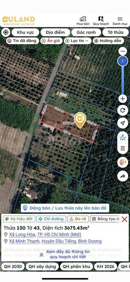 Bán Đất 3700m2 có sẵn 200 m2 thổ cư giá 15 tỷ tại Đường Lò Rèn, Xã Lon
