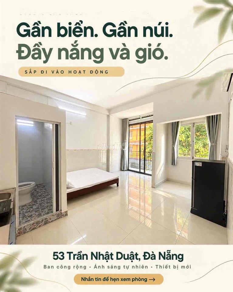 STUDIO GẦN BIỂN, BAN CÔNG RỘNG