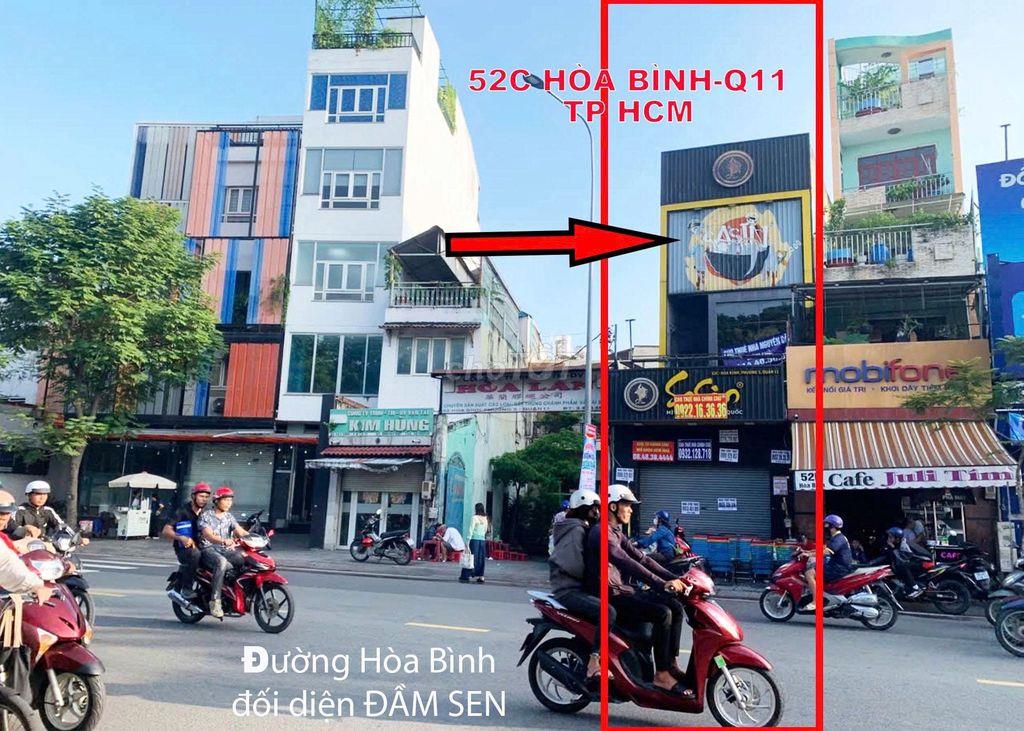CHO THUÊ NHÀ MẶT TIỀN 52C HÒA BÌNH, P5, Q11