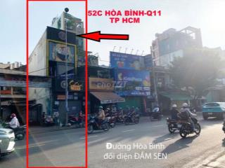 CHO THUÊ NHÀ MẶT TIỀN 52C HÒA BÌNH, P5, Q11