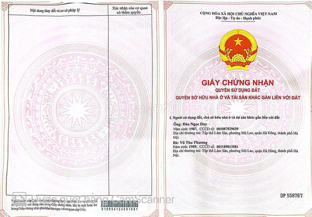CHÍNH CHỦ BÁN LIỀN KỀ KHU ĐÔ THỊ MỚI MỖ LAO- LÀNG VIỆT KIỀU CHÂU ÂU