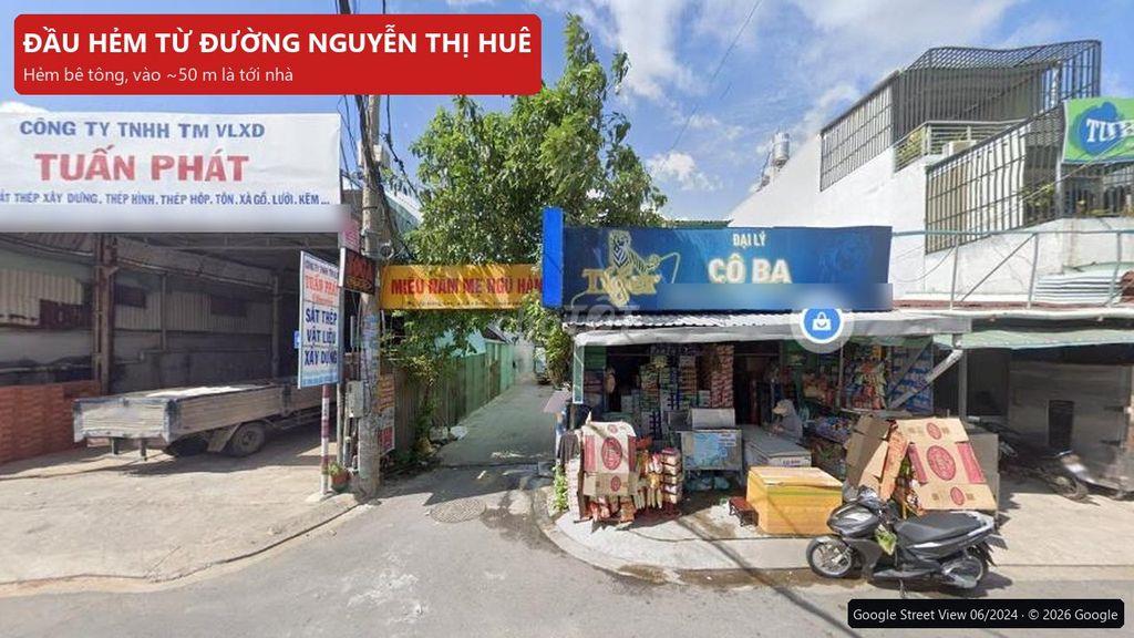 Bán nhà hẻm xe tải Bà Điểm 91,5m² đất ở, sổ riêng, gần bến xe An Sương