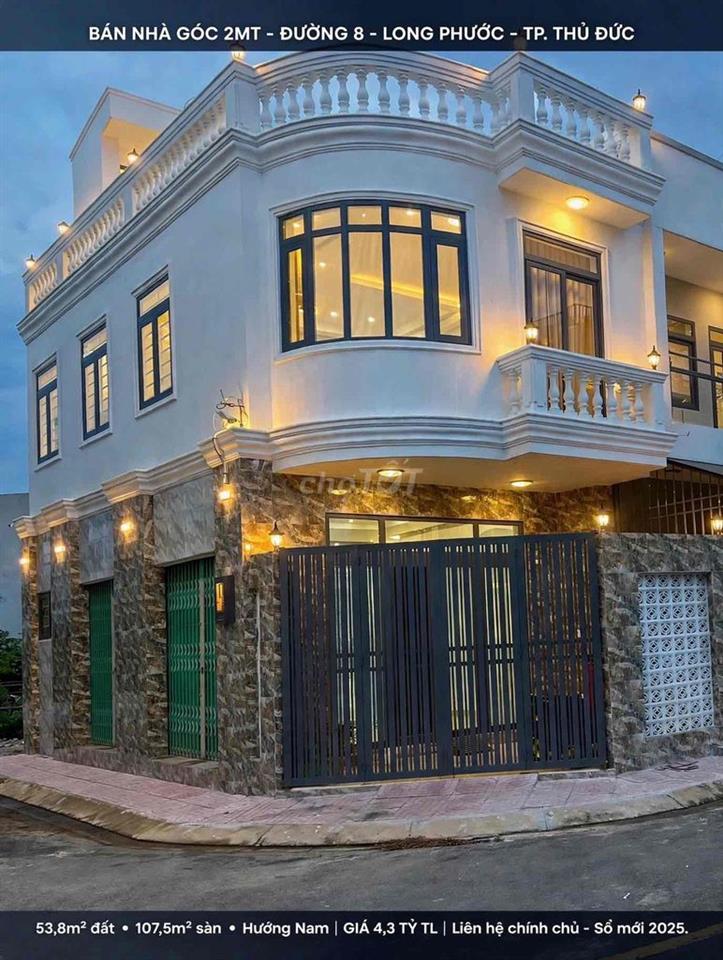 BÁN NHÀ GÓC 2 MẶT TIỀN ĐƯỜNG 8 - LONG PHƯỚ
