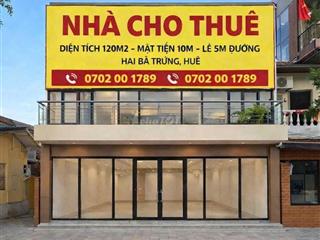CHO THUÊ NHÀ 2 TẦNG MẶT TIỀN 10M HAI BÀ TRƯNG, THUẬN HÓA, HUẾ