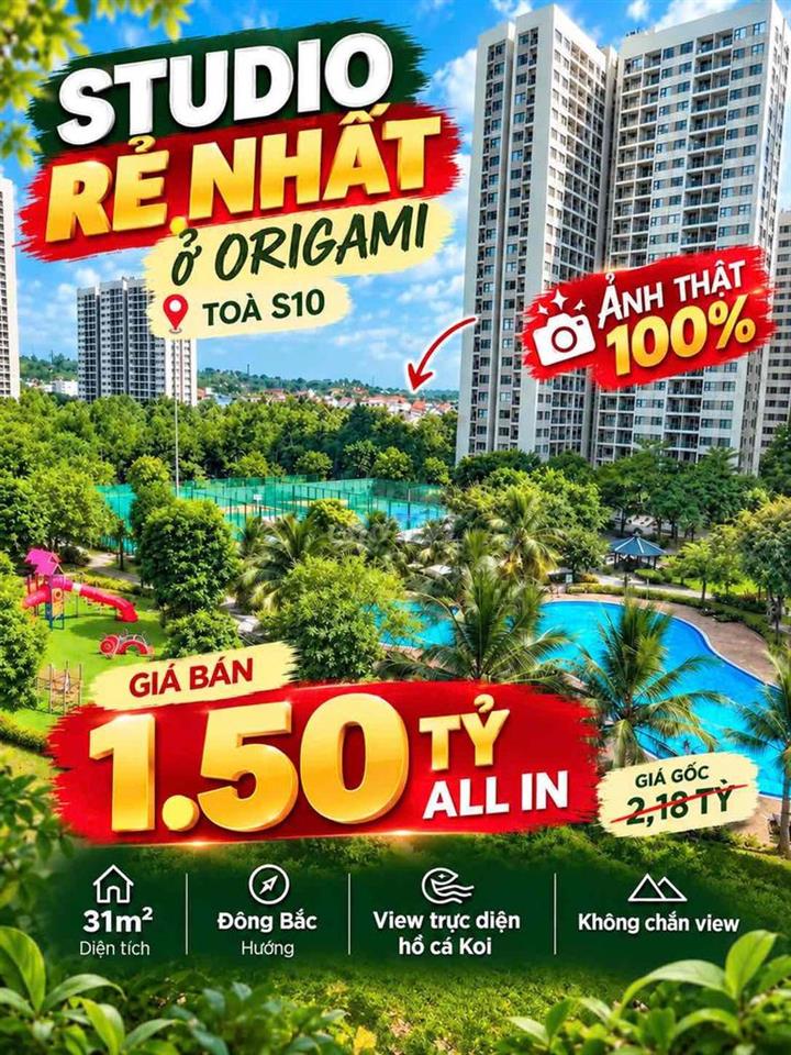 CHÍNH CHỦ - BÁN CĂN HỘ STUDIO PHÂN KHU CAO CẤP