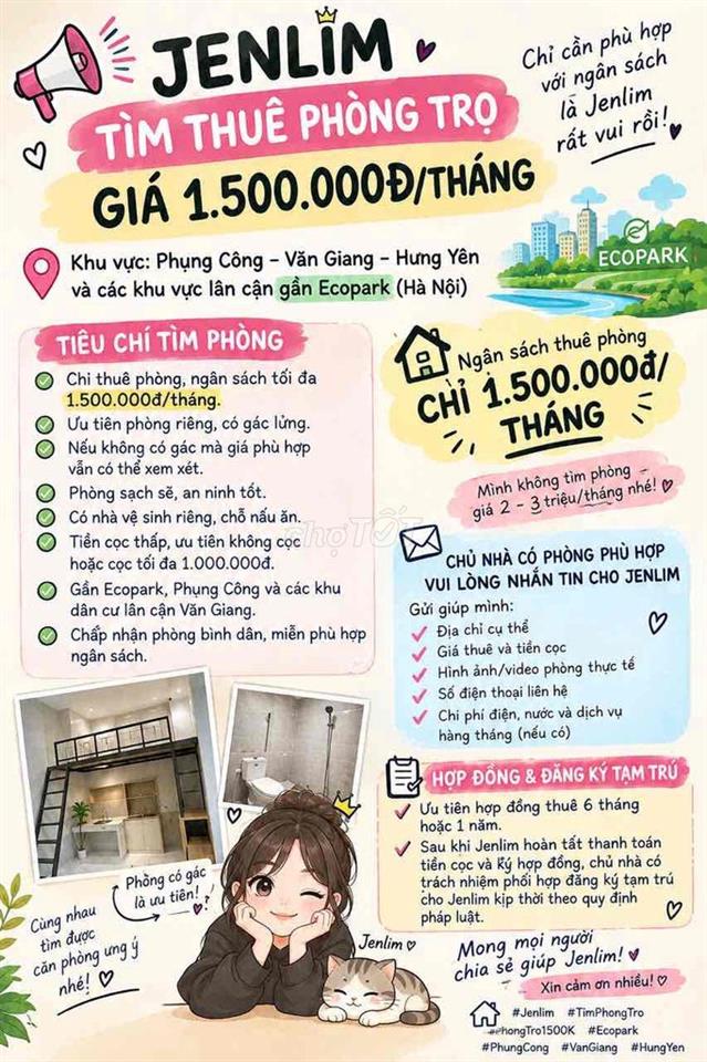 Jenlim tìm trọ có gác
