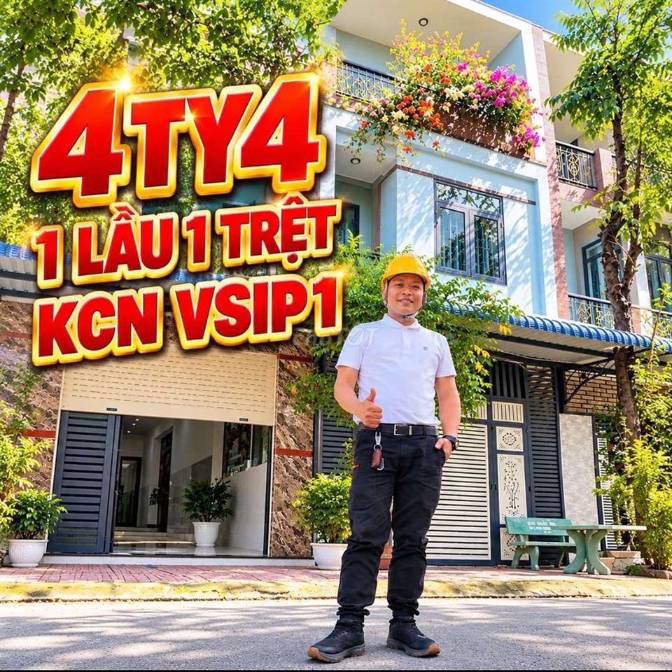 4TY4 2 TẦNG KCN VSIP 1 72M2 ĐƯỜNG Ô TÔ 