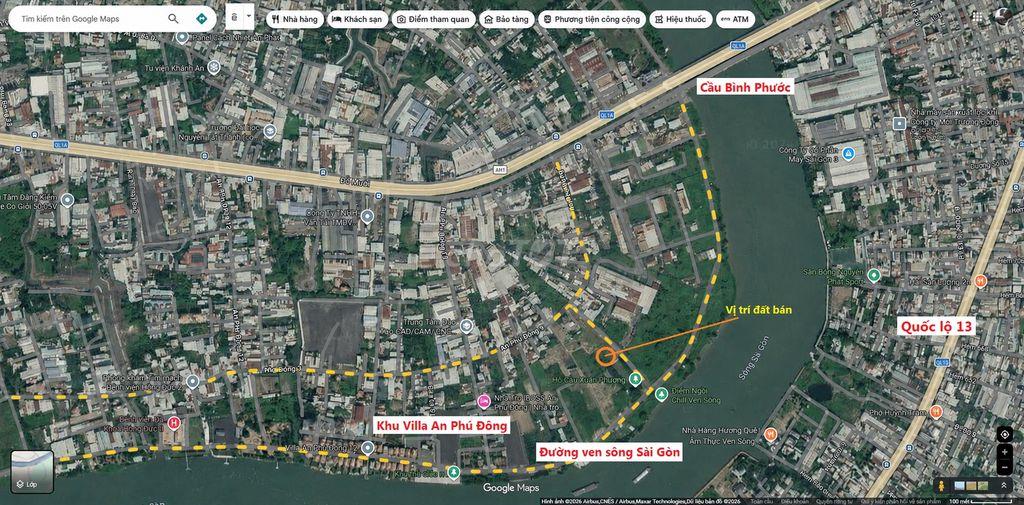 Bán lô đất 1/Sông Sài Gòn, gần Villa APĐ, đường 12m, dự phóng 16m