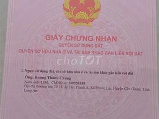 BÁN ĐẤT Ở 89 M² MỸ LỘC – CẦN GIUỘC, NGANG 4 M, ĐƯỜNG BÊ TÔNG