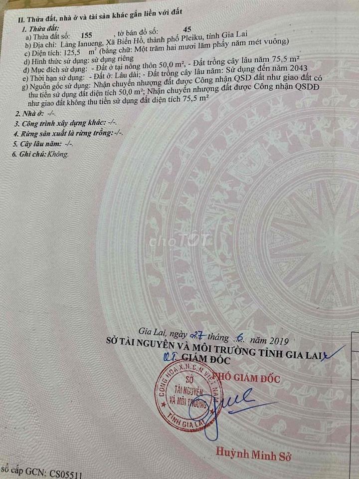 bán đất gần khu vực Biển Hồ Pleiku