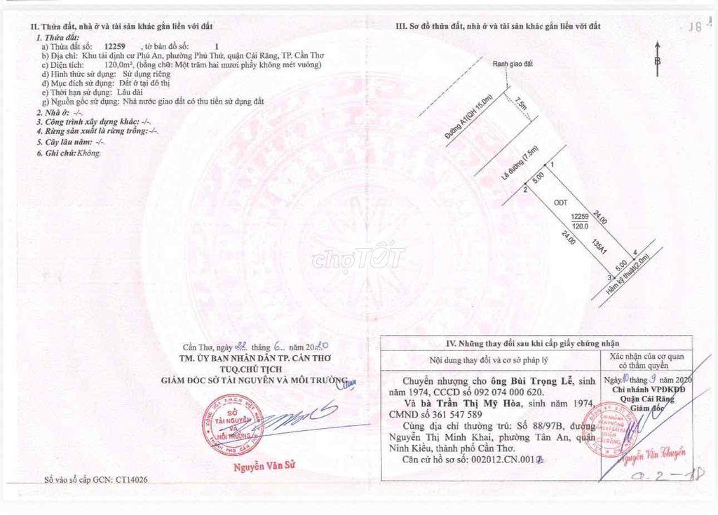 Bán đất mặt tiền trục chính đường A1